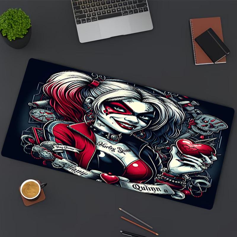 Harley Quinn Joker Print Mouse Pad, for Keyboard Pad Laptop PC Mat for Office Home Use, Desk Decor, Perfect Birthday Gift for Gamers