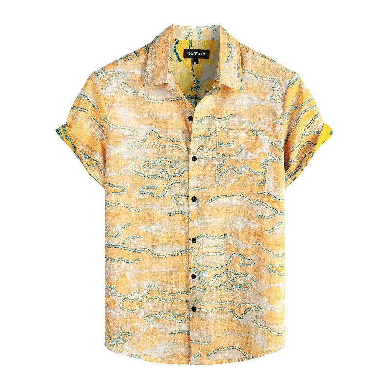 Летняя мужская рубашка Vocation Lapel Camisa с 3D-принтом, повседневная дышащая гавайская рубашка, модные мужские и женские топы, пляжная блузка с коротким рукавом