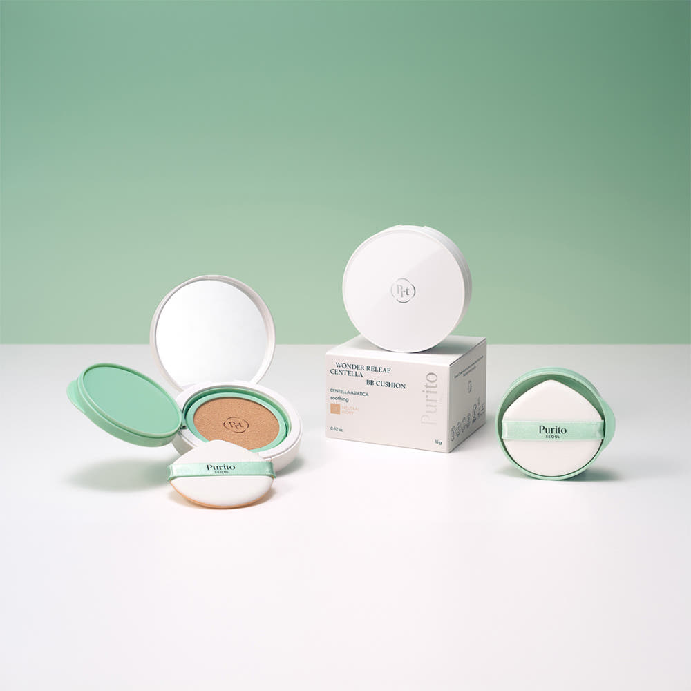 Purito Seoul Wonder Releaf Centella BB-кушон SPF30 PA+++ Увлажняющий выравнивающий кушон Набор 15 г + Сменный блок 15 г