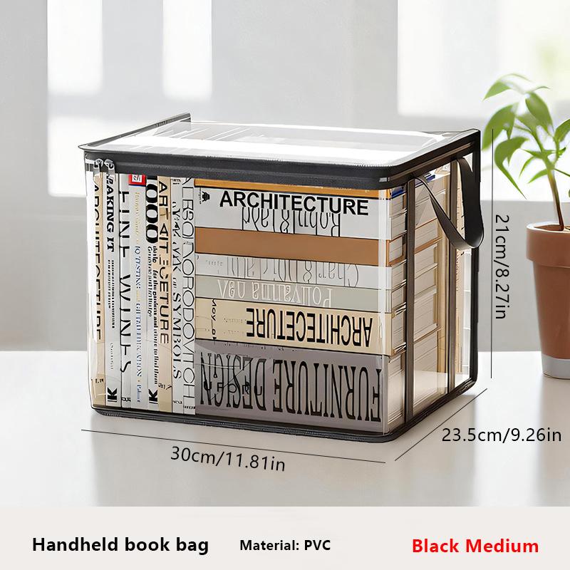 Сумка для хранения книг для школьников, большая вместимость, складной портативный ящик для хранения, прозрачный, пыленепроницаемый, водонепроницаемый, для организации одежды и игрушек