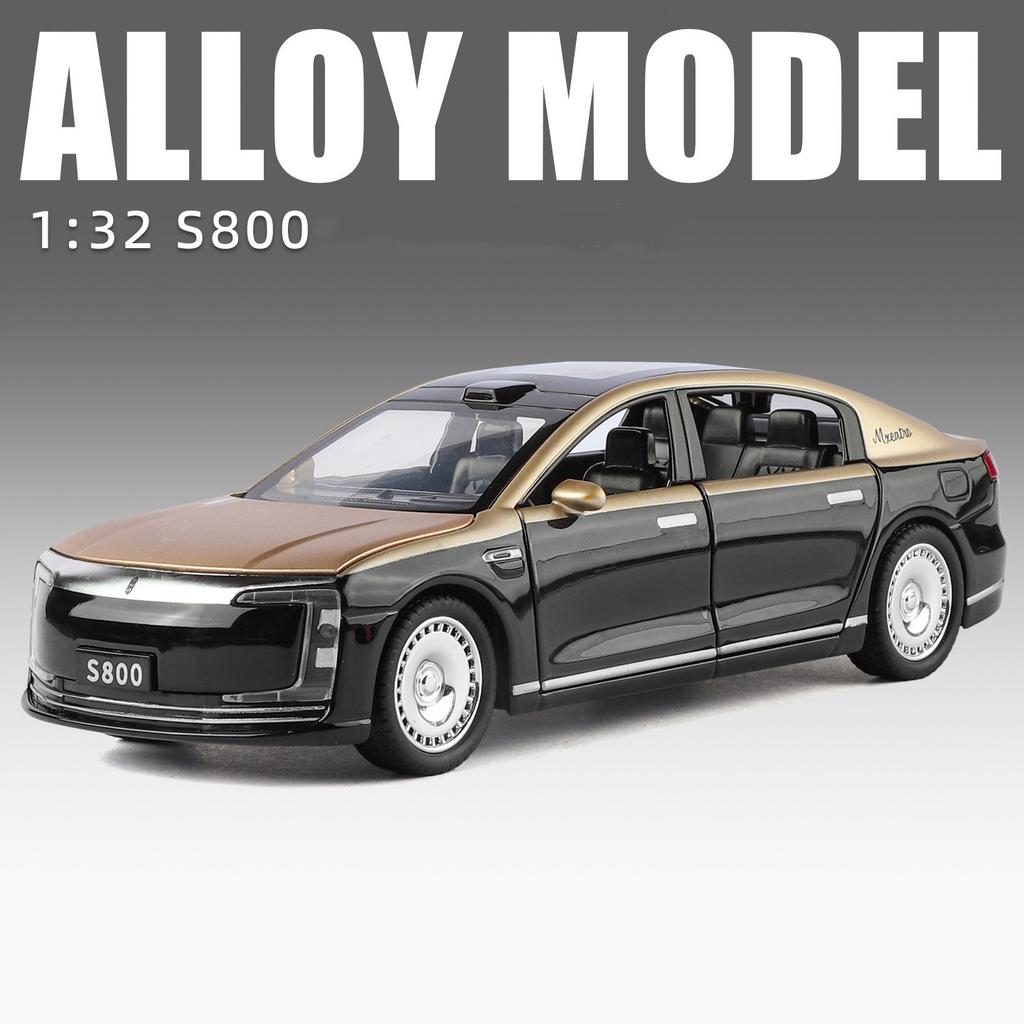 1/32 MAEXTRO S800 Сплав Luxy Модель Литьевой Металл Автомобиль на Новой Энергии Модель Автомобиля Высокая Симуляция Звук и Свет Игрушка Подарок для Детей