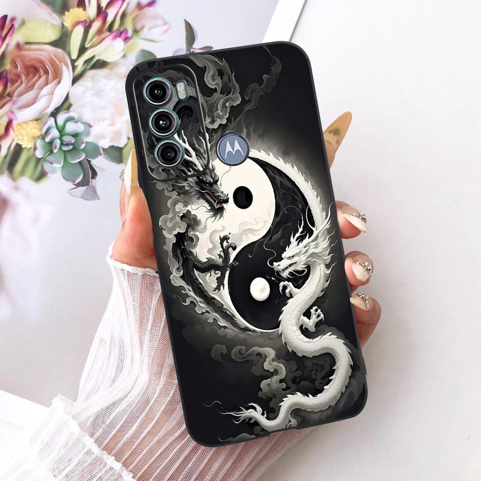 For Motorola Moto G40 Fusion Case Luxury Dragon Cartoon Tiger Wolf Cover Soft Black Silicone Bumper For Motorola Moto G60 Fundas