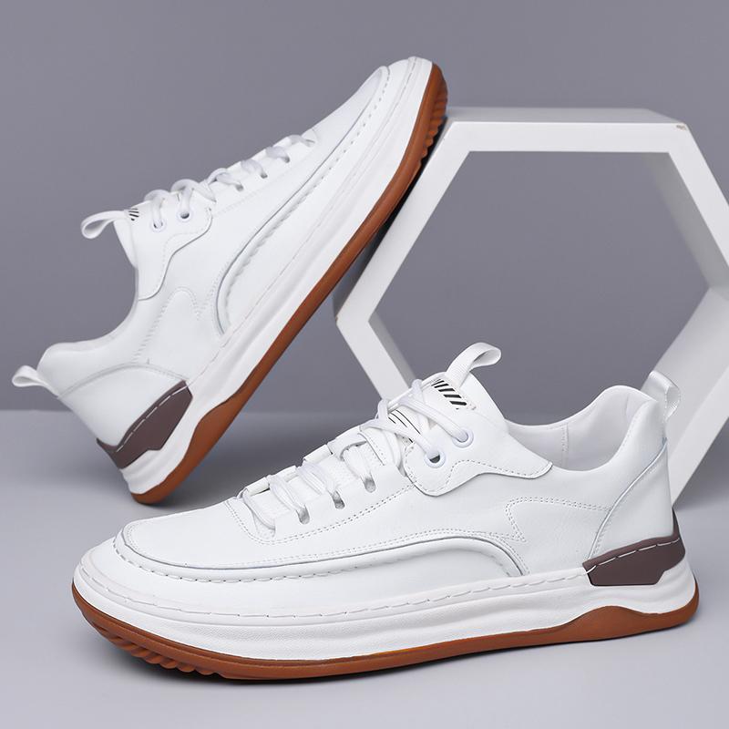 Fashion Non-Slip Basic Shoes for Men Outdoor Casual Leather Shoes British Style Male Treking Footwear Hot Sale Trainers Travel Sneakers