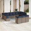VidaXL Garden Lounge Set with Cushions 13 Pcs, Patio Sofas, Furniture Set, Outdoor Terrace Furniture, Grey 3218451