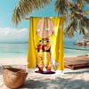 proof beach towel with One-Punch Man Saitama pattern - soft,absorbent,quick-drying,machine washable - perfect for swimming,camping,bathing
