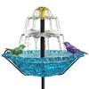 Solar Bird Bath Fountain for Outside Cascading Fountain Bird Bath with Metal Stake Stand