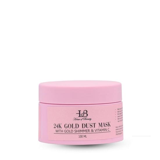Маска для лица HOUSE OF BEAUTY с 24-каратной золотой пылью для сияния, осветления и увлажнения кожи, обогащенная золотым мерцанием и витамином С (100 мл)