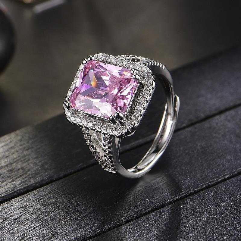 Sace Gems Классическое кольцо из розового циркона из медного сплава для дам, свадебные украшения, подарки для вечеринок