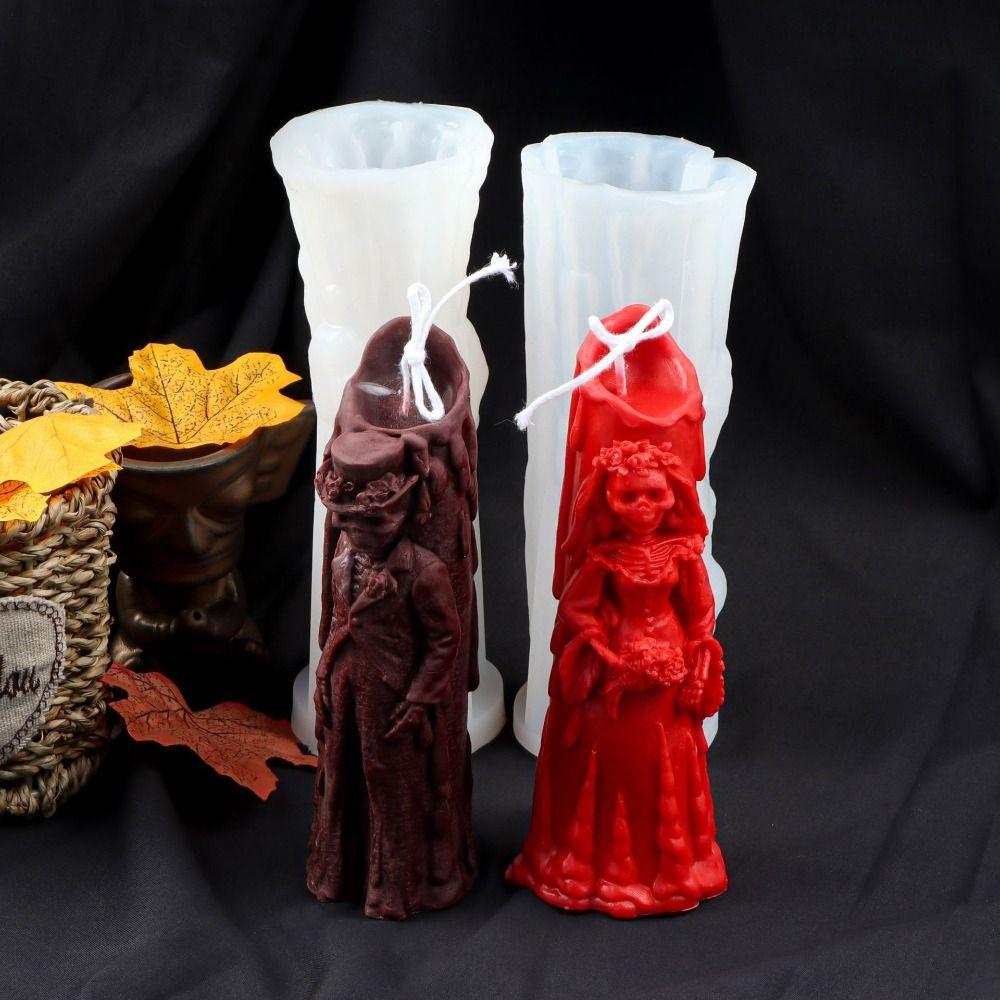 Многоразовая форма для свечи-призрака невесты, форма для свечи без запаха, форма для свечей из эпоксидной смолы, форма для призрака жениха, изготовление свечей