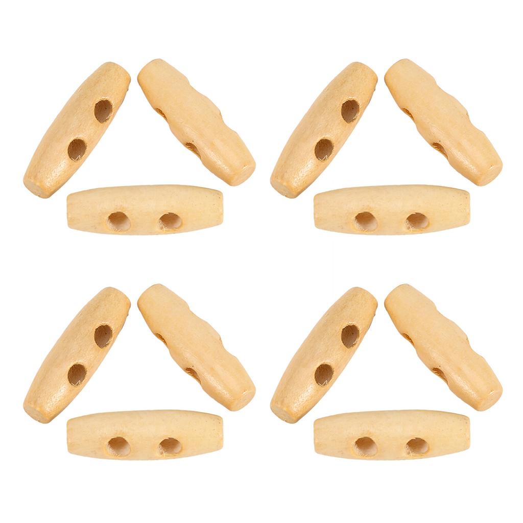 50pcsLot Button Wooden 2 Holes Coat Duffle Toggle Wood Horn Sewing Knitting Buttons 30mm