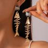 Punk Style Personality Earrings Gothic Geometric Drop Earrings Fish Bone Earrings Festival Jewelry