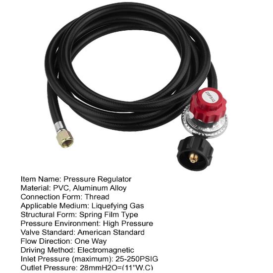 Propane Regulator 0-20 PSI High Pressure Adjustable Propane Regulator with QCC-1 Type Hose U.S. Propane Tanks Gas Burner Cooker Turkey Fryer