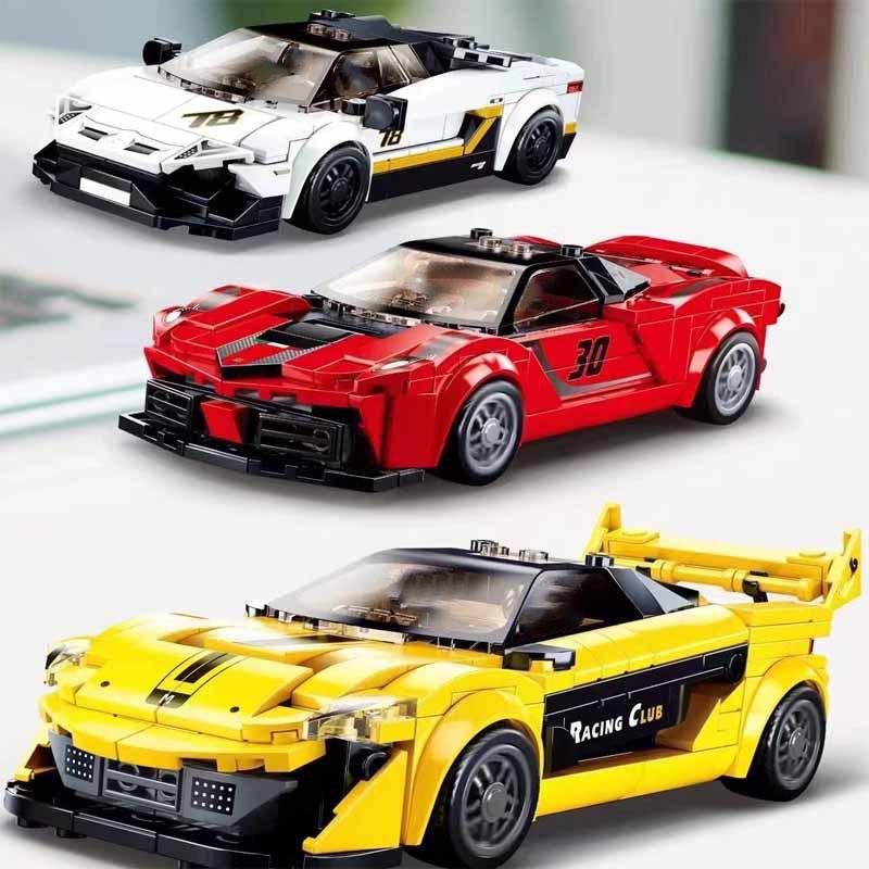 Speed City Гоночный автомобиль Спортивная модель Строительные блоки Кирпичики Классическое Ралли Спорт Супер Гонщики Большие Машины Рождественский подарок Игрушки