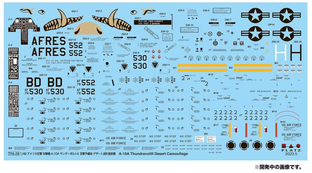 PLATZ Штурмовик ВВС США Thunderbolt II Резерв ВВС Окрашенная пластиковая модель в пустынном камуфляже 1/48 A-10A TPA-28