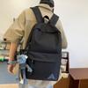 Студенческая школьная сумка, женский рюкзак большой емкости, однотонный мужской рюкзак