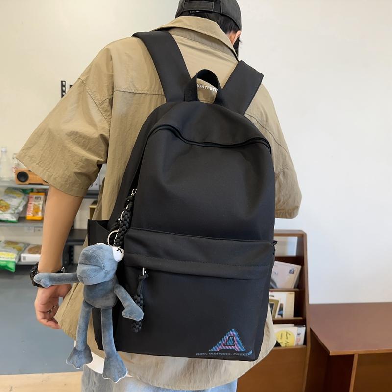 Студенческая школьная сумка, женский рюкзак большой емкости, однотонный мужской рюкзак
