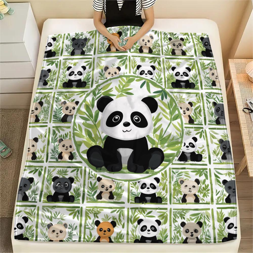 Panda pattern Flannel Blanket, High quality Comfortable for All Seasons, Home Decor, Warmth and Comfort, Perfect for Gifts.
