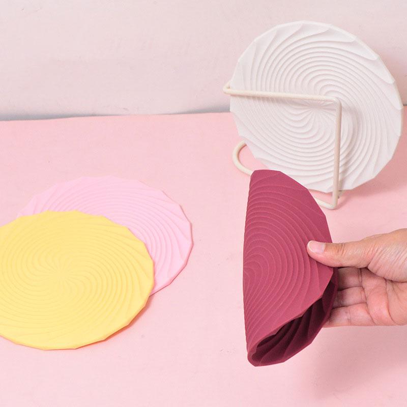 1 шт. Круглая простая силиконовая подставка Термостойкая Нескользящая Креативная подставка для чашки Многоразовая подкладка Подставка для напитков Кухонная посуда Посуда для напитков