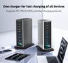 520W GaN Desktop Fast Charger 8-Port 4 USB-C+4 USB-A PD 100W Fast Charger USB Type C Mobile Phone Power Charger Station