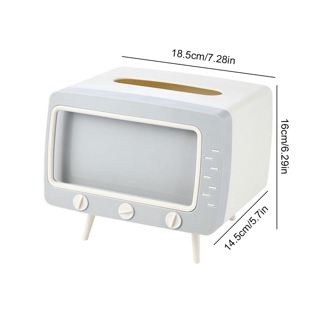 Симпатичная пластиковая коробка для салфеток, многофункциональная настольная коробка для салфеток для телевизора с подставкой для телефона, креативное хранилище, держатель для салфеток, лоток для бумаги