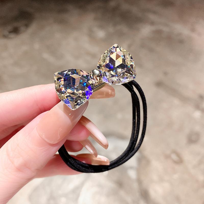 Модные эластичные резинки для волос со стразами для девочек, кольцо для волос, веревка, резинка-скранчи, аксессуары, украшение для хвостика, аксессуары