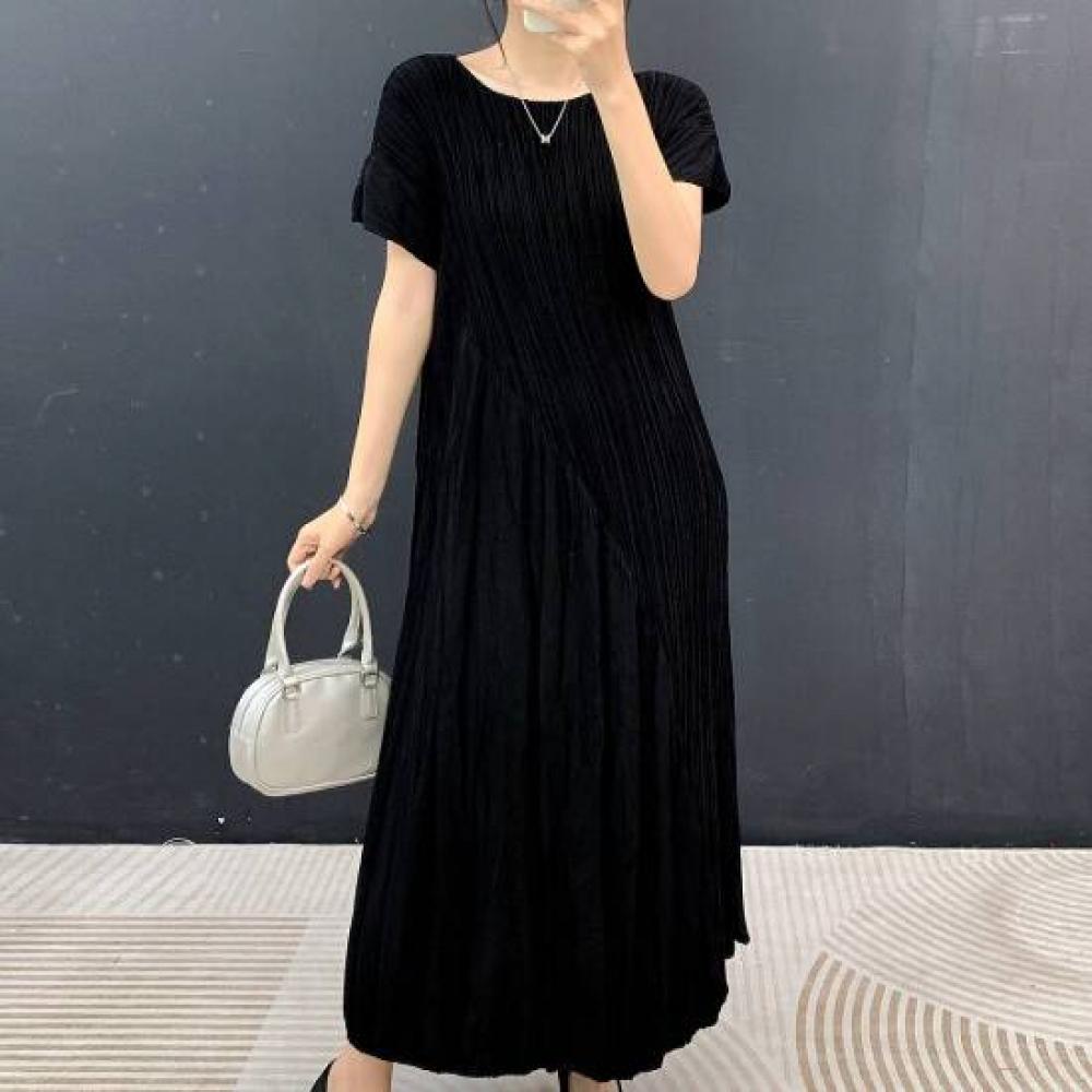Plara Women Pleated Color Block Dress