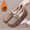 Fashion Cotton Shoes Women Winter 2025 New Plush Warm Fashion Comfortable Flat Slip On Shoes Leisure Shallow Shoes Zapatos De Mujer