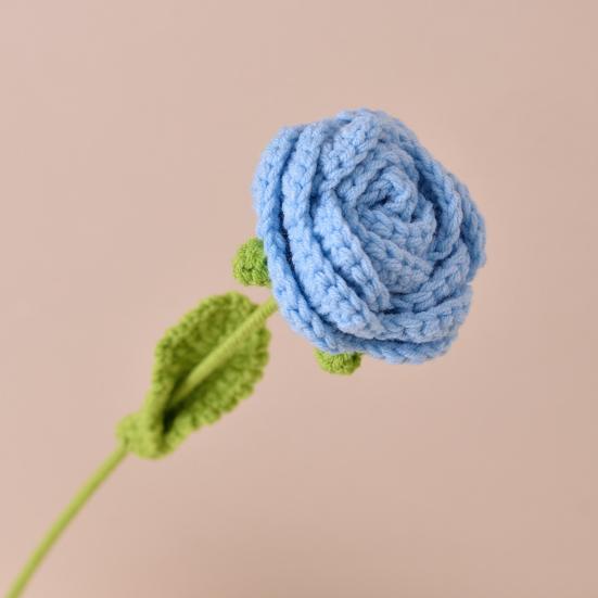 Имитация цветов Ручная работа Ароматизированный Вязаный Крючком Искусственный Цветок со Стальной Проволокой