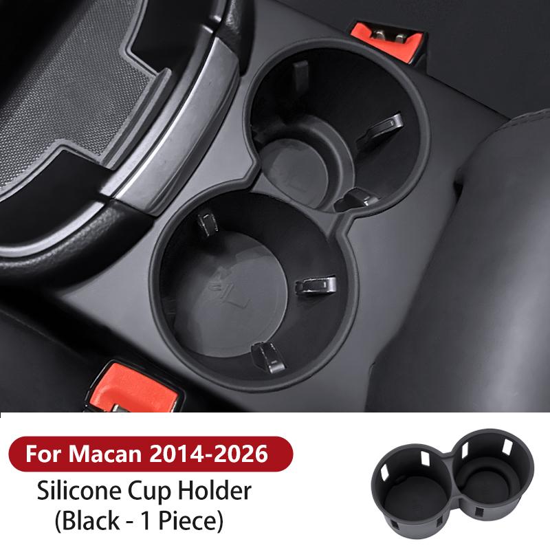 For Porsche Cayenne Macan Car Cup Holder Silicone Center Console Bottle Holder Insert Anti Slip Drink Organizer Auto Accessories