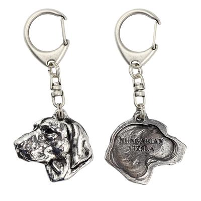 Vizsla, Hungarian Short-haired Pointer I – Silver-plated Key Ring with Dog, Handbag Decoration |
