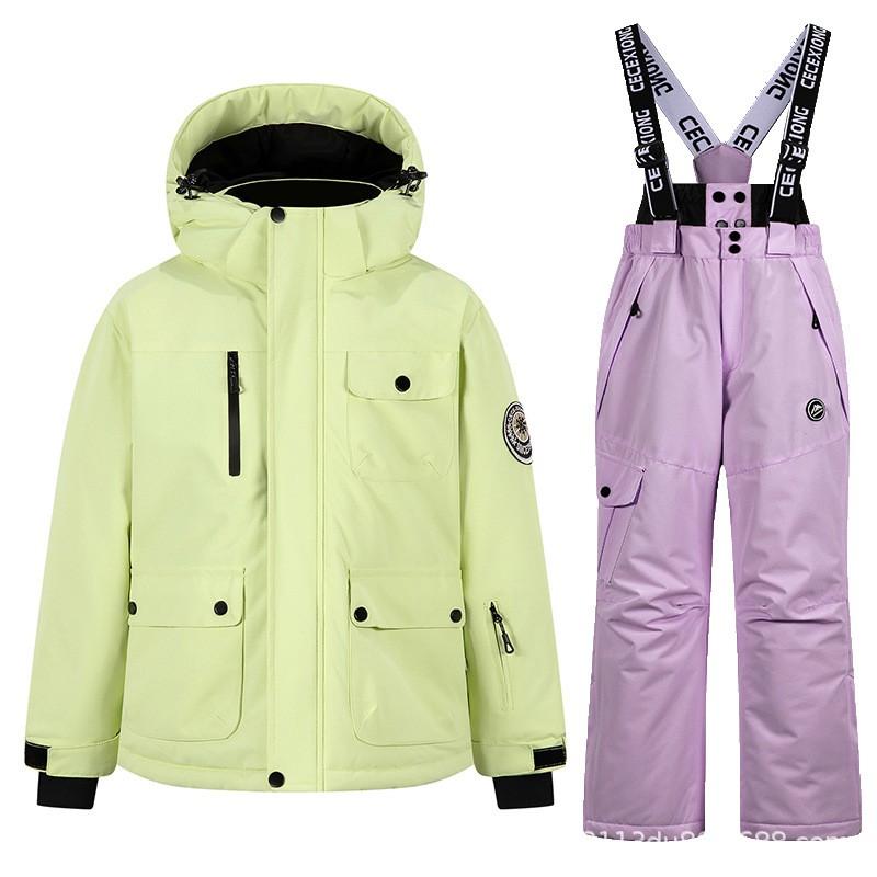 Kids Ski Suit Set Waterproof Windproof Thermal Insulated Snowsuit Boys Girls Ages 5-16 Years