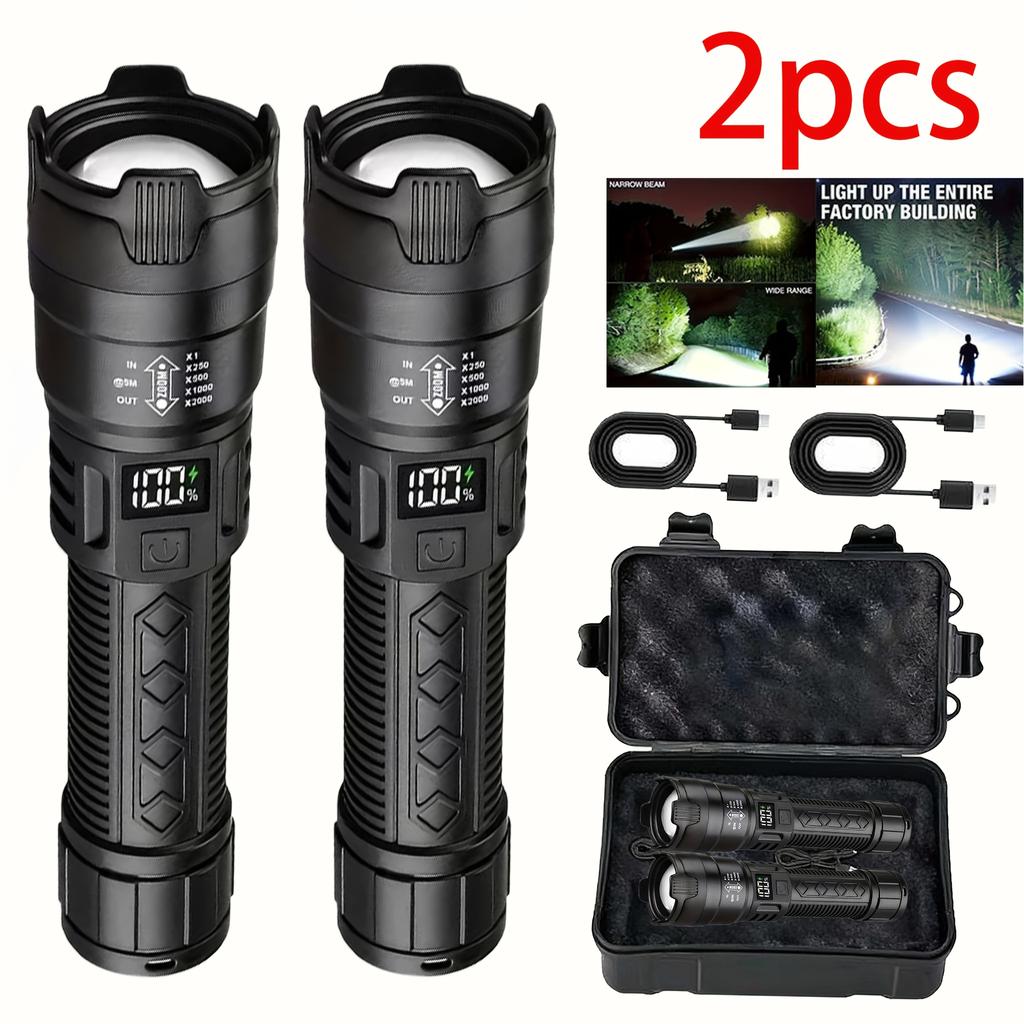 High Power Led Flashlights Very Strong Tactical TorchMultiple Modes Rechargeable Camping Fishing Emergency Zoom Lantern