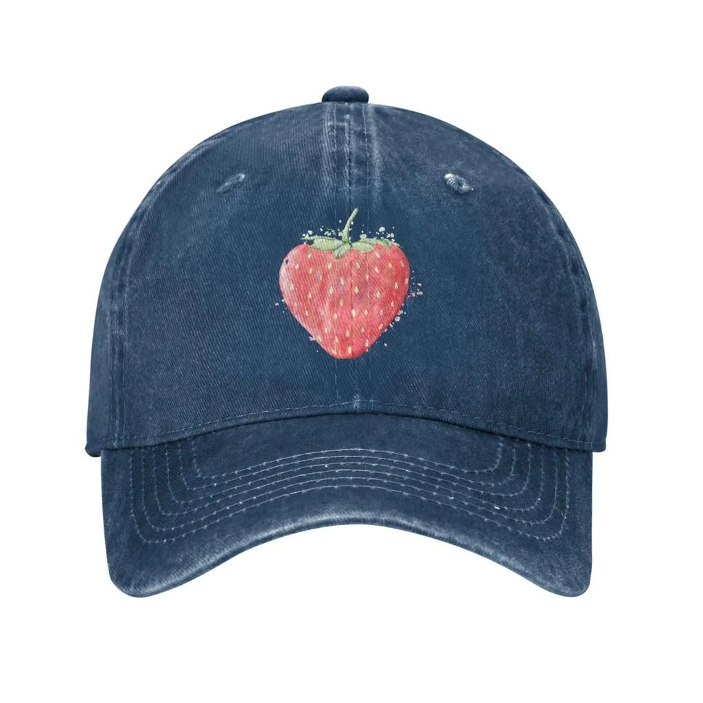 Delicious Strawberries Baseball Cap for Men Women Hats Denim Trucker Caps Dad Hat