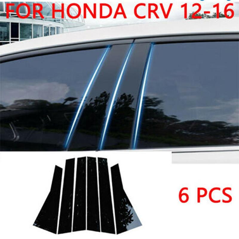 Car Glossy Piano Black Window Pillar Posts Door Trims Cover for Honda CR-V 2002-2023 Accessories Exterior