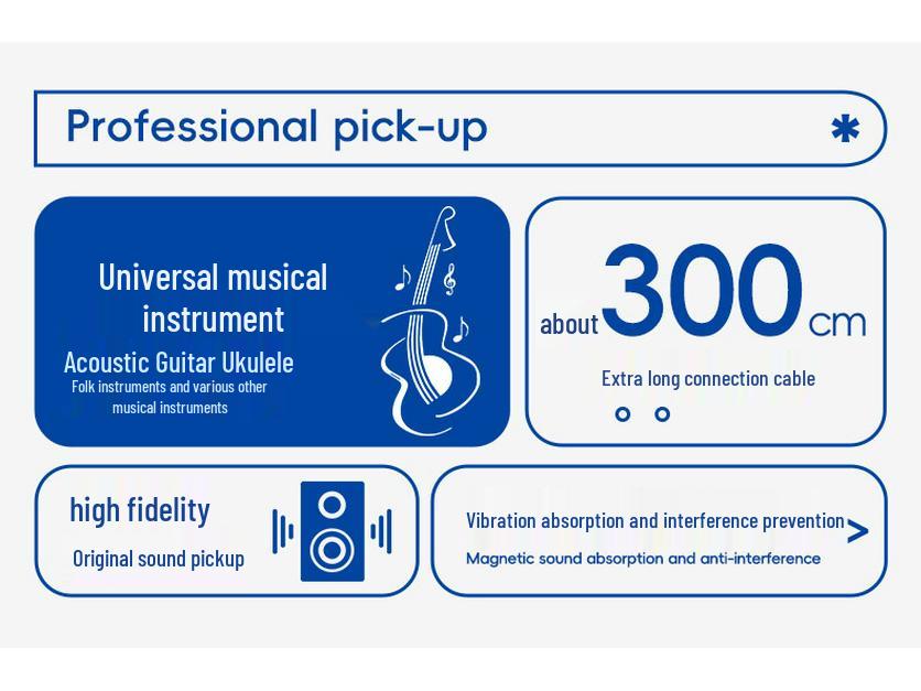 Многофункциональный звукосниматель AD35 для укулеле, скрипки, эрху, гучжэна, циня, янциня и классических деревянных гитар