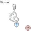 BAMOER, стерлинговое серебро 925 пробы, сверкающие цирконы, символ бесконечности, подвеска в форме сердца для женщин, оригинальные ювелирные изделия