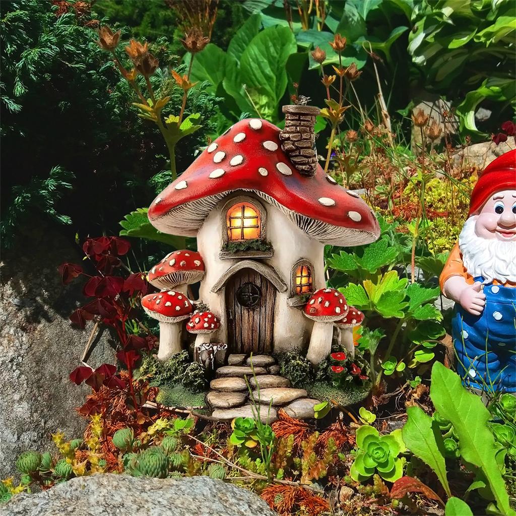 Расписанные вручную смоляные колья для домика-гриба, садовые украшения, идеально подходящие для любителей садоводства, проекты «сделай сам» для использования в помещении и на открытом воздухе