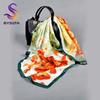 Top Grade Women Silk Scarf Accessory 70*70cm New Yellow Green Flower Style Winter Scarves Spring Fall Square Scarves