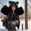 Autumn and Winter New Artificial Fox Fur Coat Women's Hooded Cute Cat Mi Ears Imitation Loose Fur Coat Thickened