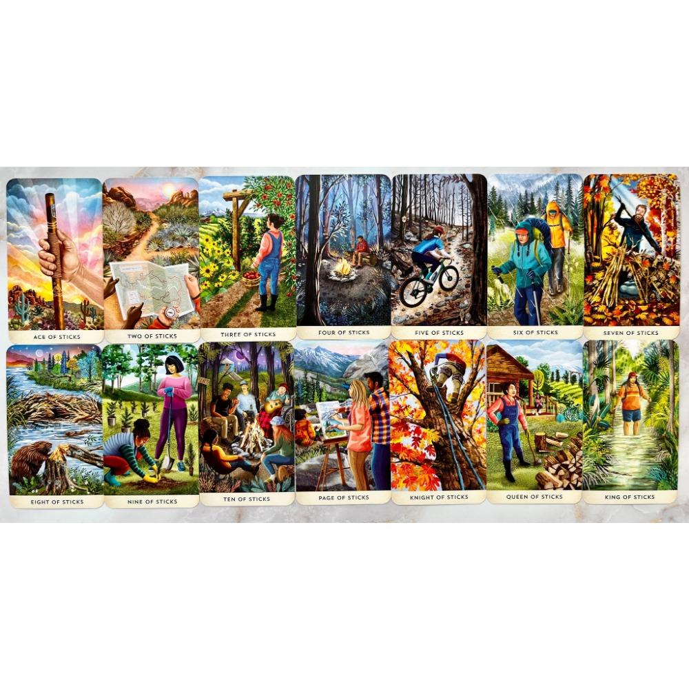 Таро для прогулок на свежем воздухе, 12x7 см, бумажное руководство, карточные игры, колода из 78 карт, посвященная любимым местам и развлечениям