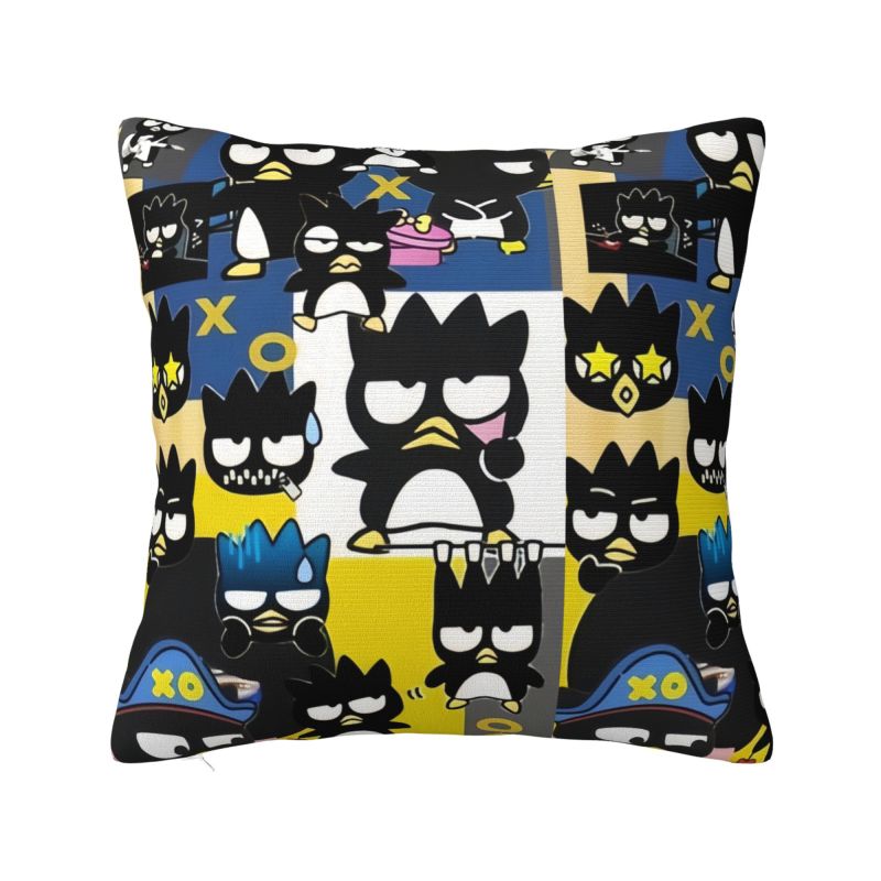 Пользовательская мультяшная наволочка Sanrio Badtz Maru 45x45 см Аниме Милый Пингвин Бархатная Милая Подушка-плед Чехол для Подушки Домашний Декор