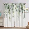 2 панели Европейский пасторальный стиль Минималистский Ветер Растительные Шторы, Зеленые Листья Цветочные Шторы для Гостиной, Спальни, Декоративные