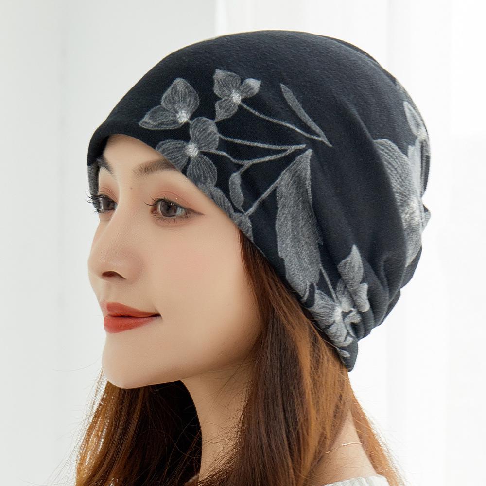 Универсальные корейские женские шапки на осень/зиму: Головной платок, баотоу, пуловер, шейный платок, принт, ворс и защитные уши