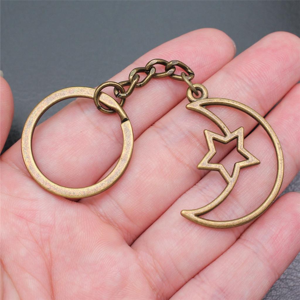 Брелок для ключей «Звезда, Луна, Пентаграмма» для мальчиков, украшения на Новый год, романтические распродажи товаров