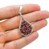 Natural Garnet Pendant, 925 Sterling Silver Jewelry, Teardrop Pendant, Gift for daughter