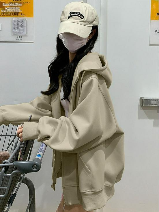 Новая коллекция 2025 года: розовая толстовка с капюшоном и кардиган в корейском стиле для женщин — легкий, свободный крой, идеально подходит для ранней осени/весны.