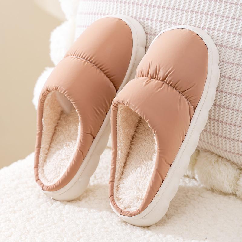 Новые осенние и зимние хлопковые тапочки, пара домашних тапочек с толстой подошвой, нескользящие, теплые, плюшевые, мужские и женские тапочки