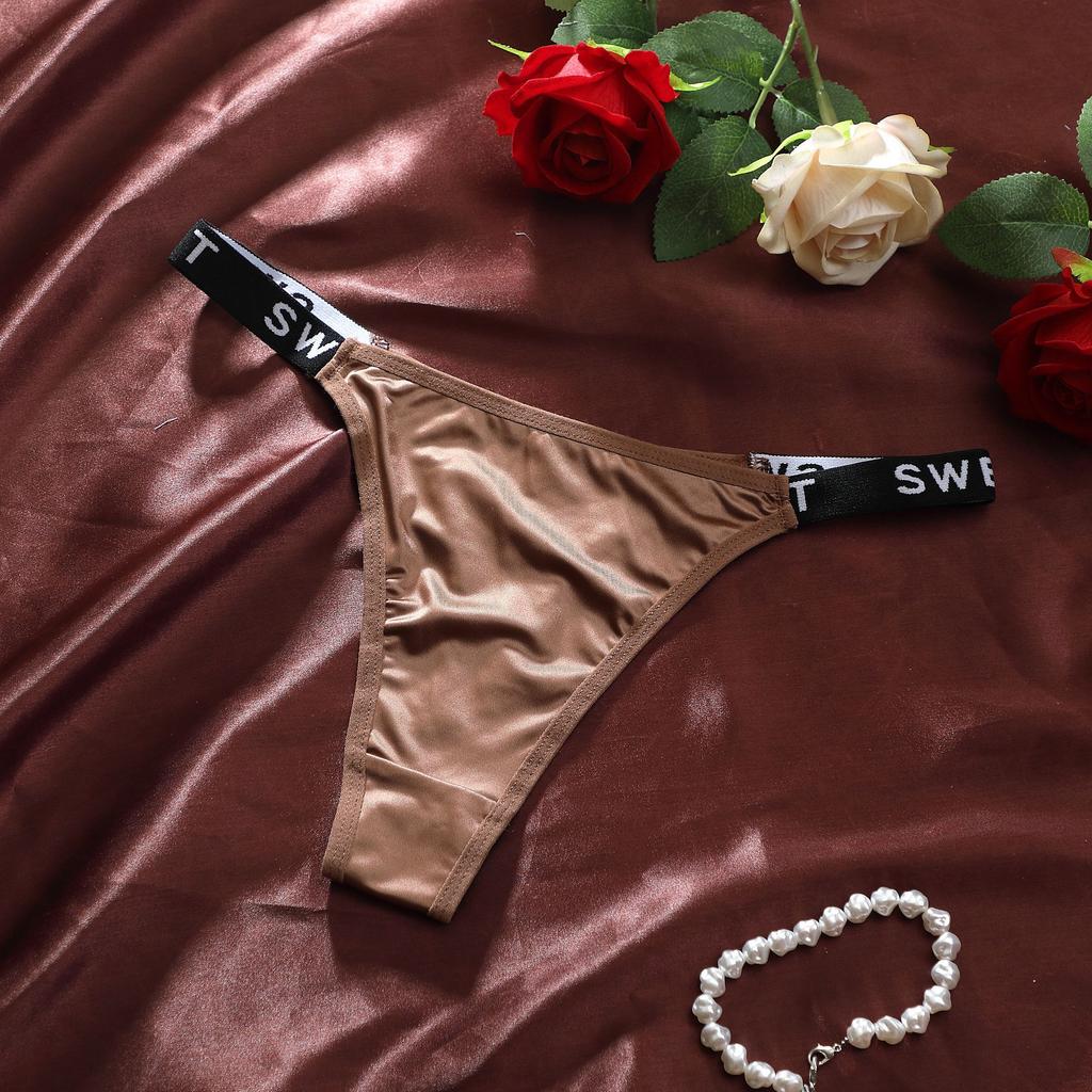 Женское новое весенне-летнее нижнее белье-стринги с низкой посадкой, дышащие, с надписью на поясе