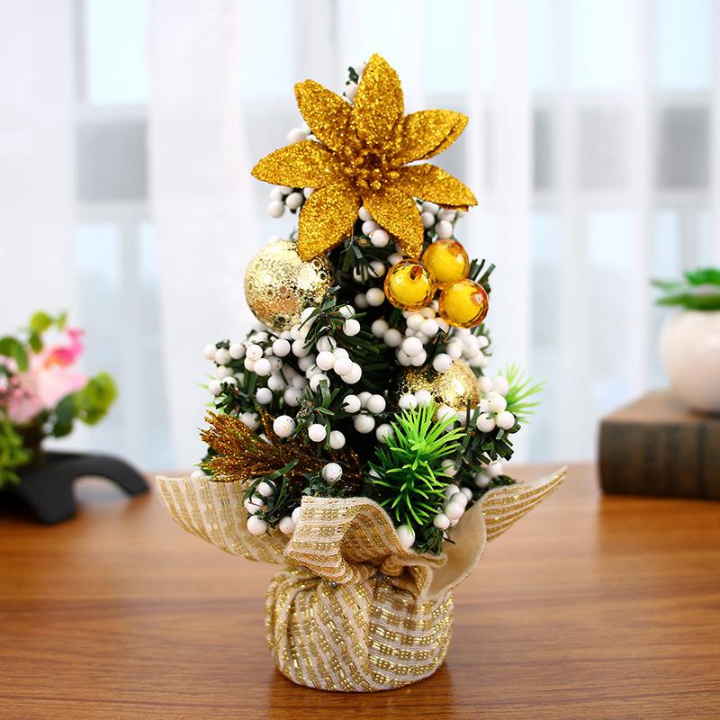 Christmas Tree 20CM Mini Set Table Ornaments Children's Gifts Small Decorations Christmas Balls
