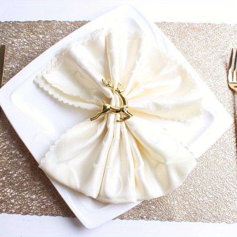 4 шт. Кольца для салфеток в виде оленей, Рождественские держатели для колец для салфеток, Пряжка для салфеток в виде северного оленя для украшения праздничного стола